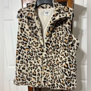 Katydid furry cheetah vest